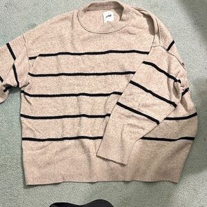Women’s Aerie Beige and Black Striped Sweater